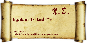 Nyakas Ditmár névjegykártya